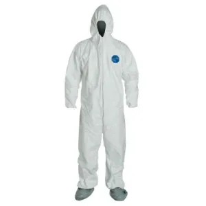 DuPont™ Tyvek® 400 Coverall with Attached Hood and Boots, White, Large, TY122S-L