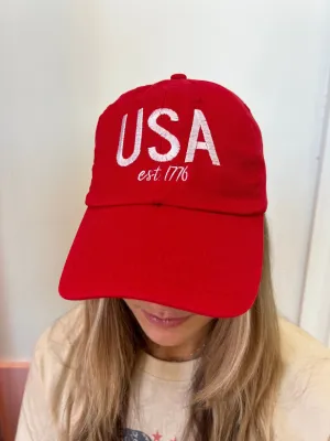 Embroidered USA 1776 Baseball Hat