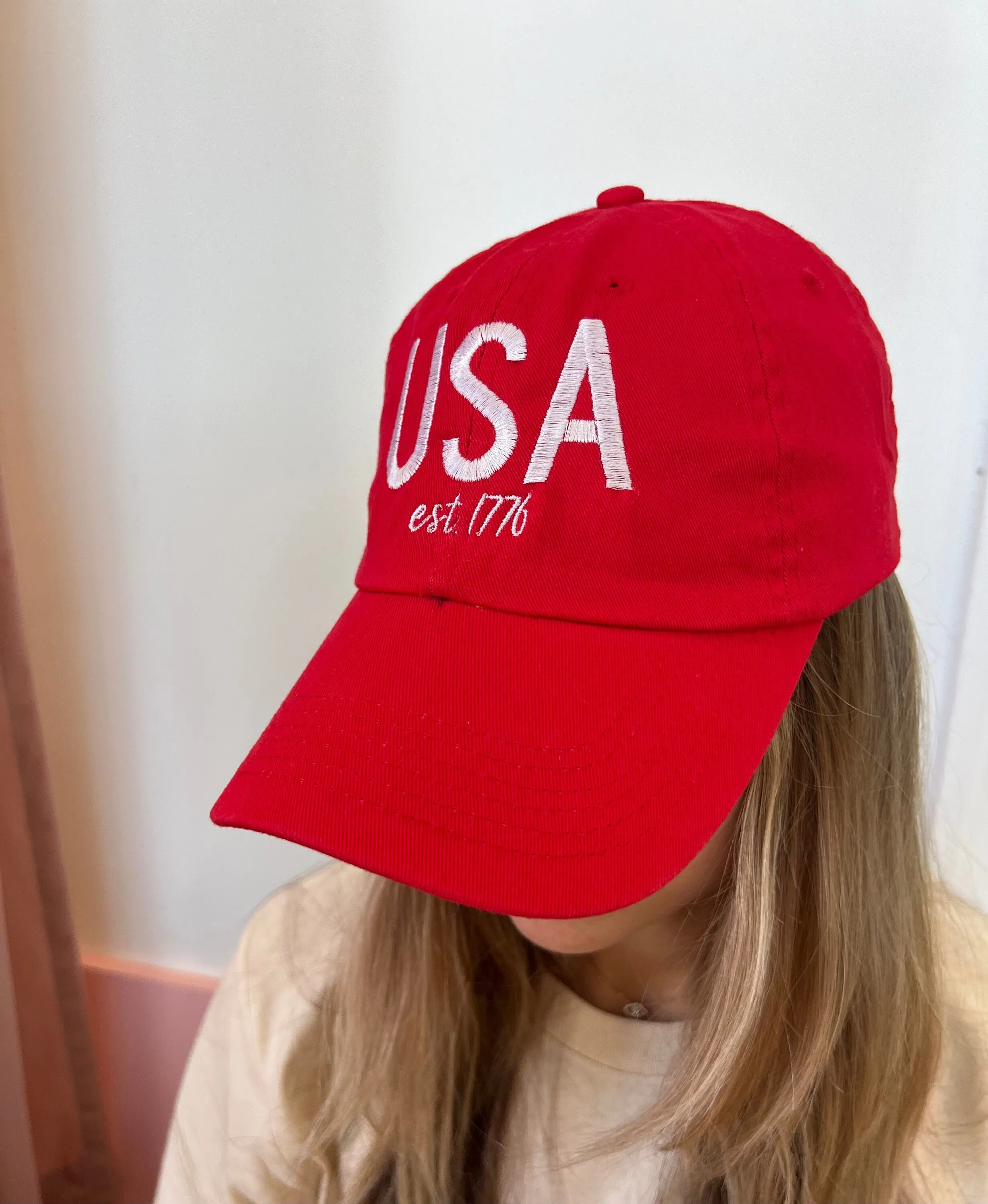 Embroidered USA 1776 Baseball Hat