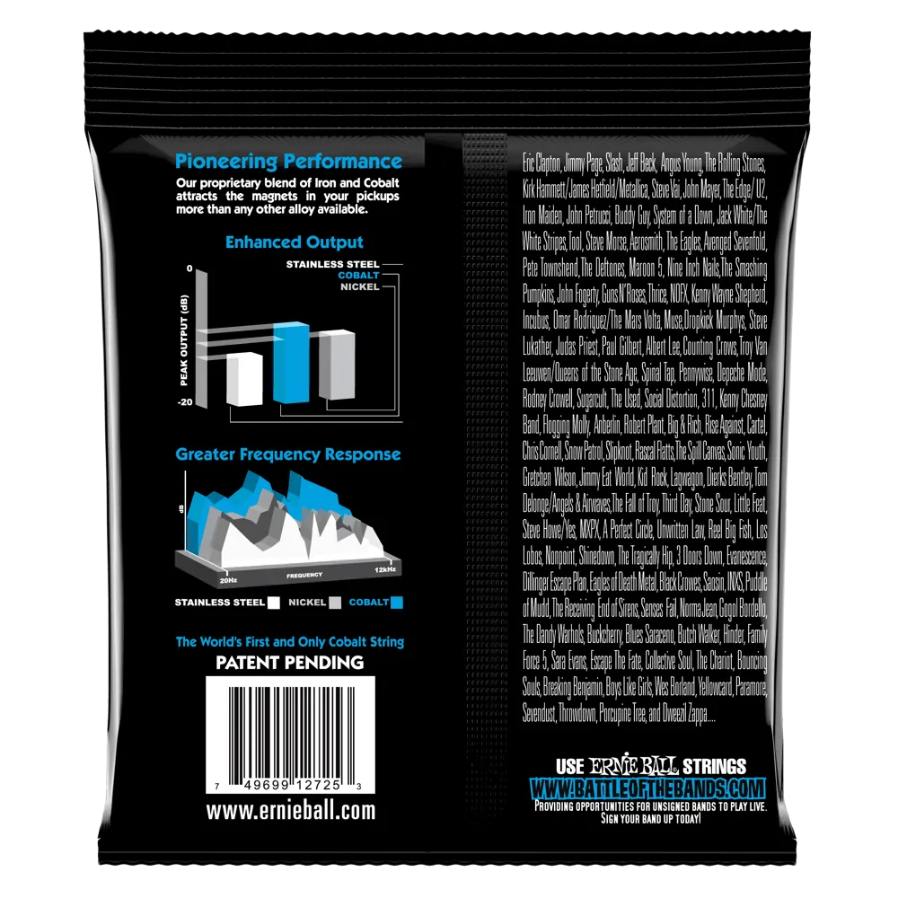 Ernie Ball Extra Slinky Cobalt Electric Guitar String, 8-38 Gauge