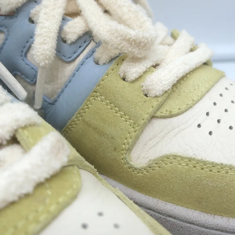 Fendi Match Sneakers Yellow Suede & Light Blue Leather Size 38