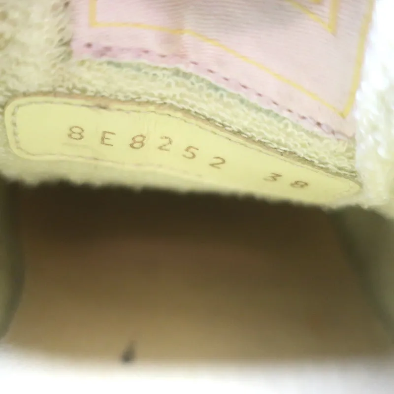 Fendi Match Sneakers Yellow Suede & Light Blue Leather Size 38