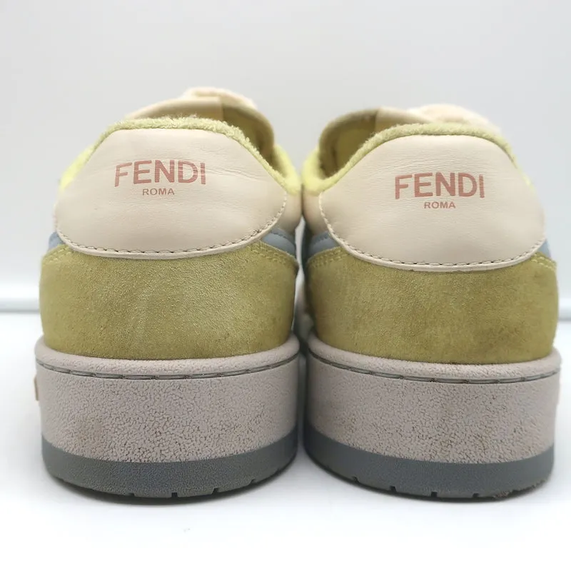 Fendi Match Sneakers Yellow Suede & Light Blue Leather Size 38