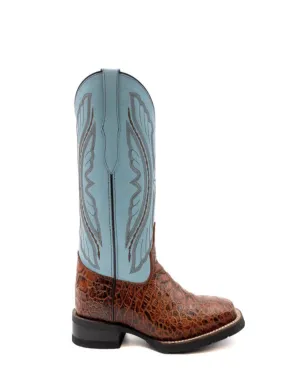 Ferrini Women's Kai Square Toe Boots Turtle Print - Light Brown