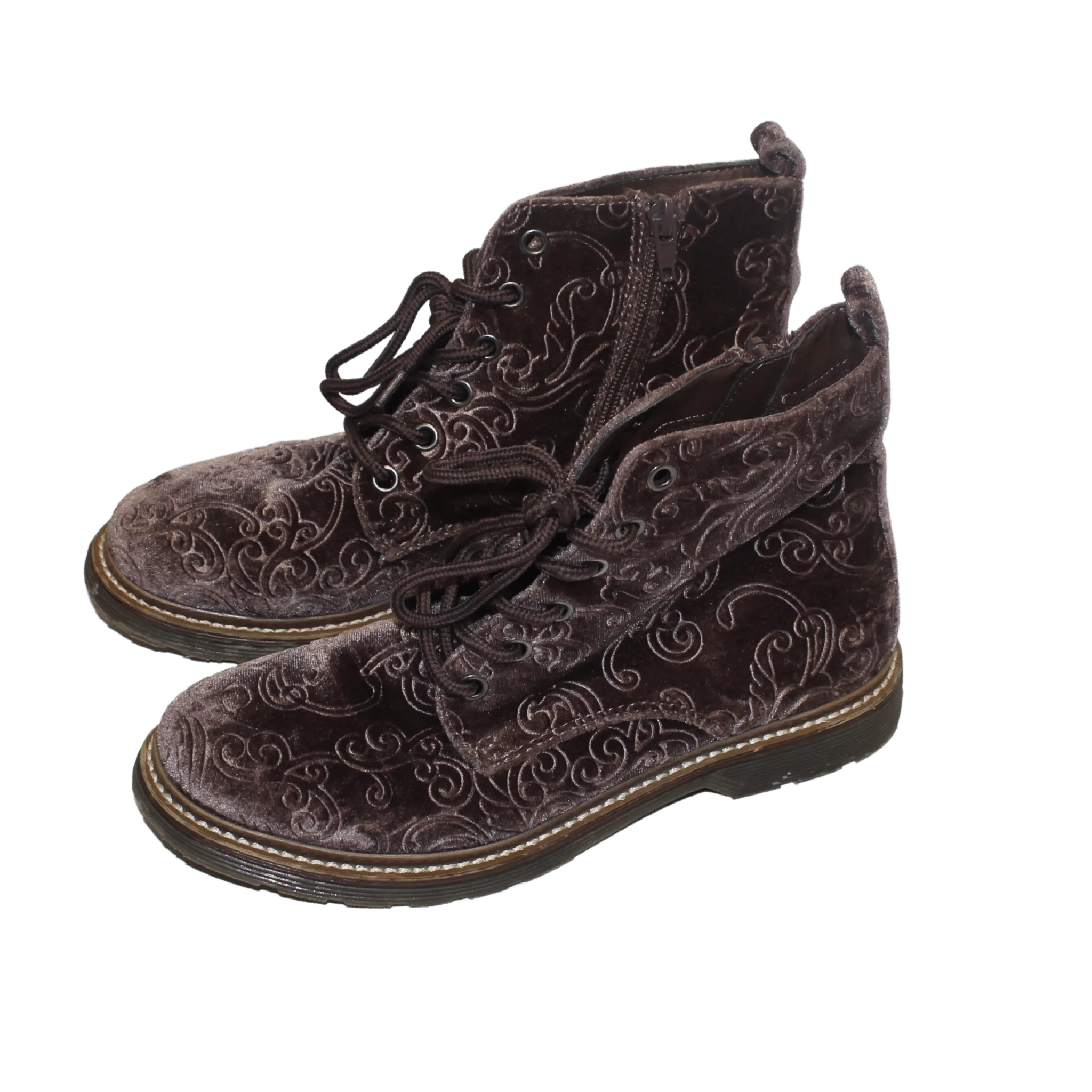 Flocked Velvet Boots