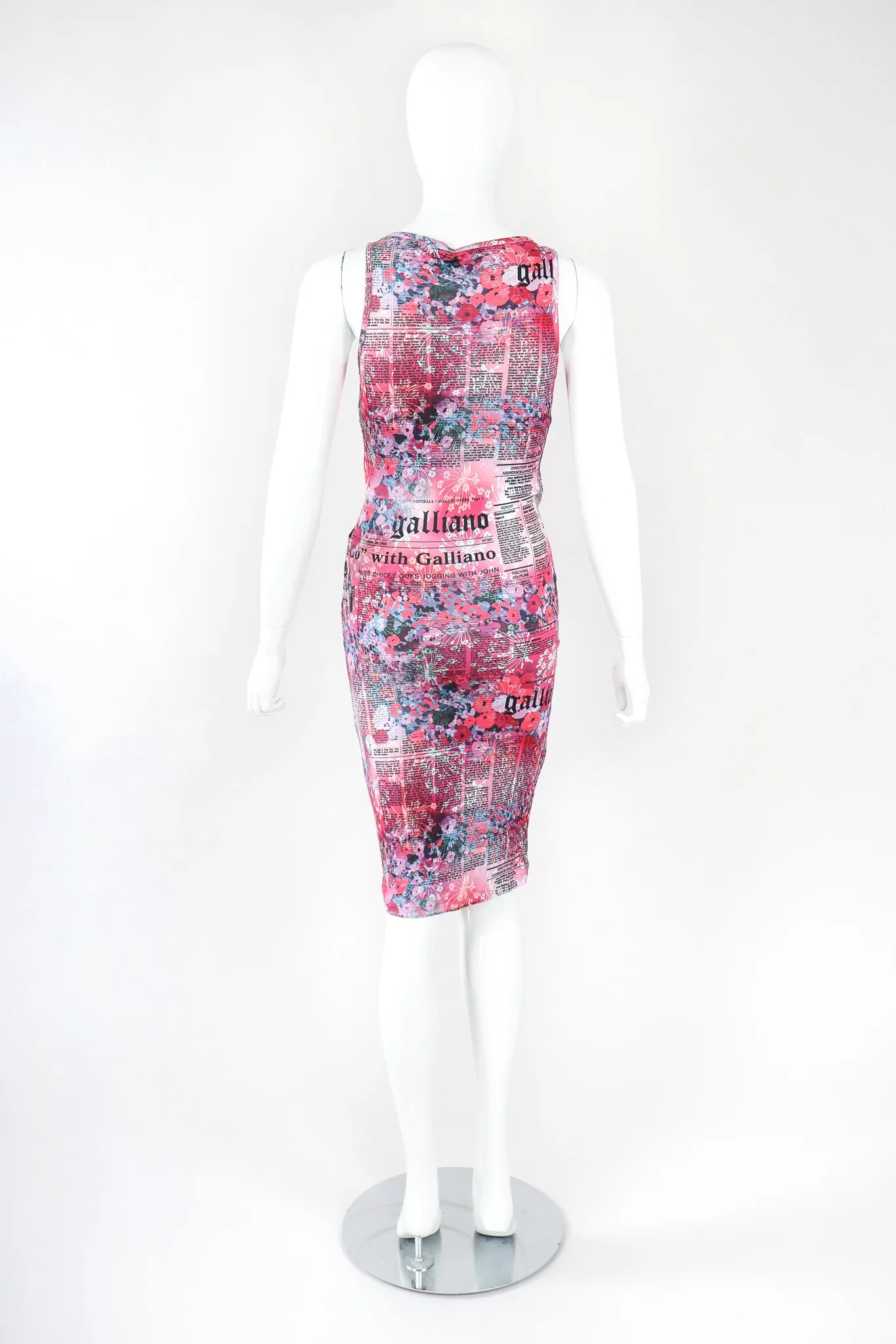 Floral Newspaper Print Dress