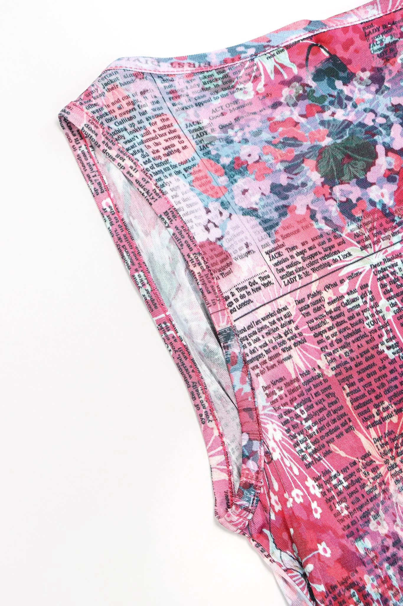 Floral Newspaper Print Dress