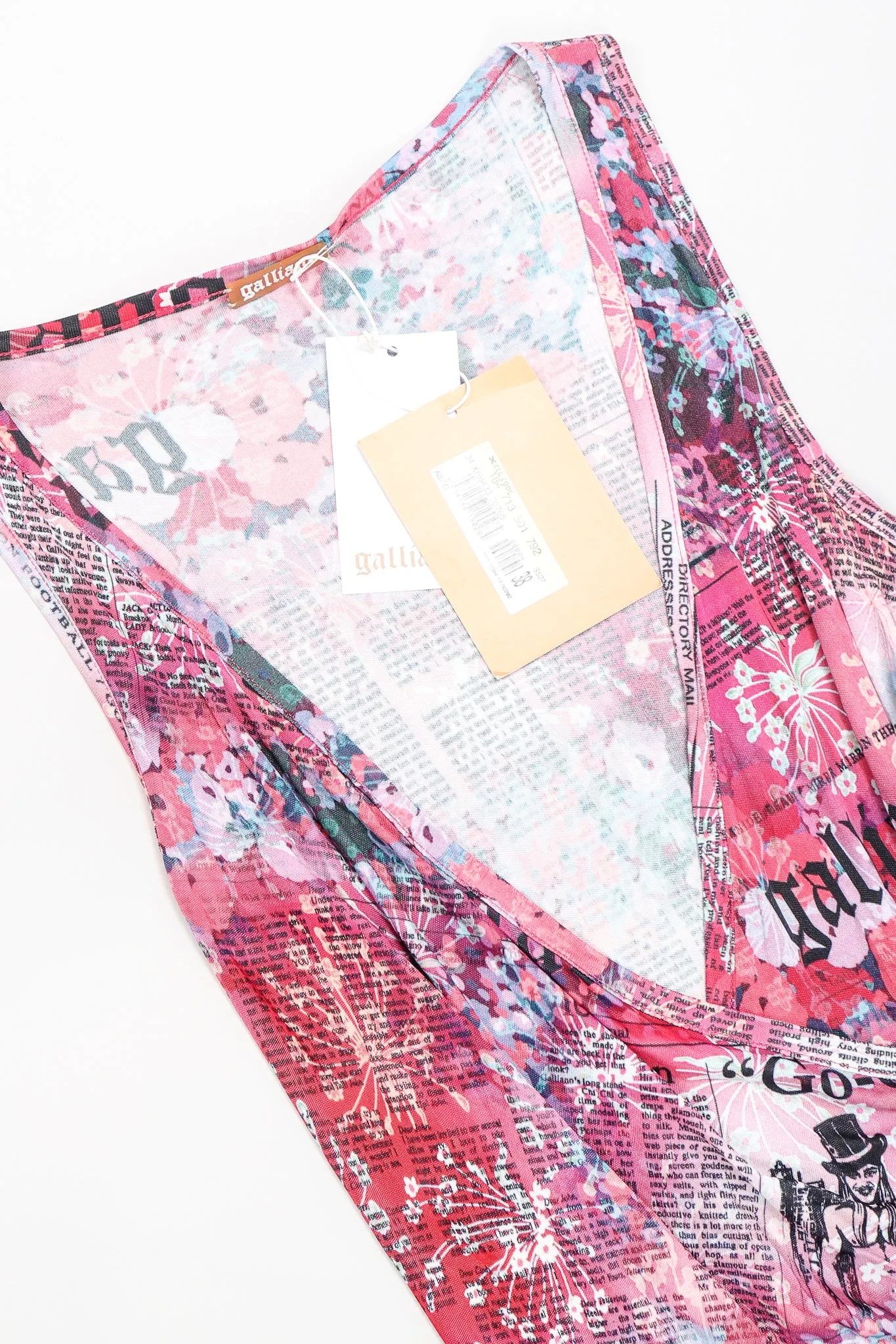 Floral Newspaper Print Dress
