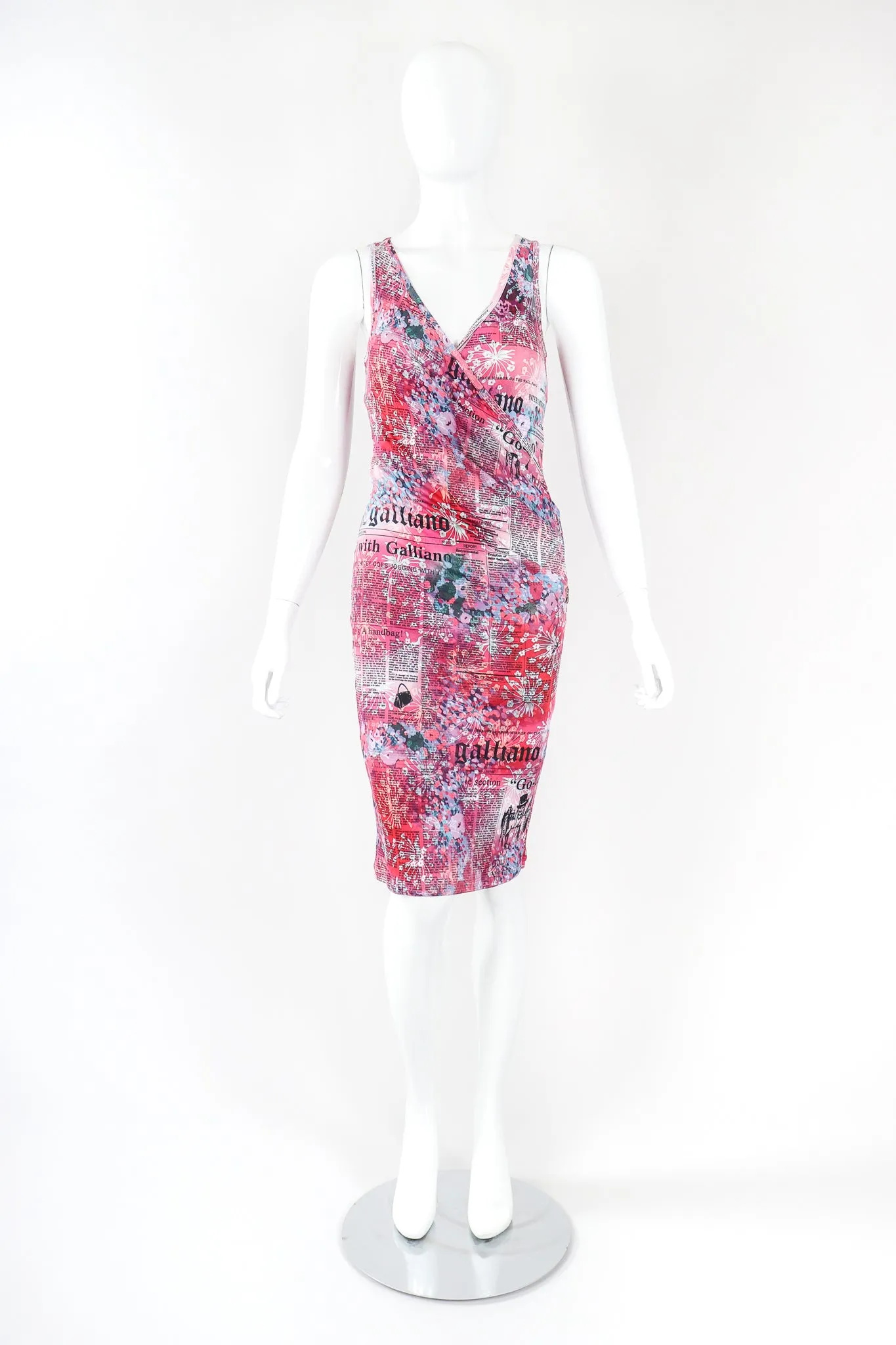 Floral Newspaper Print Dress