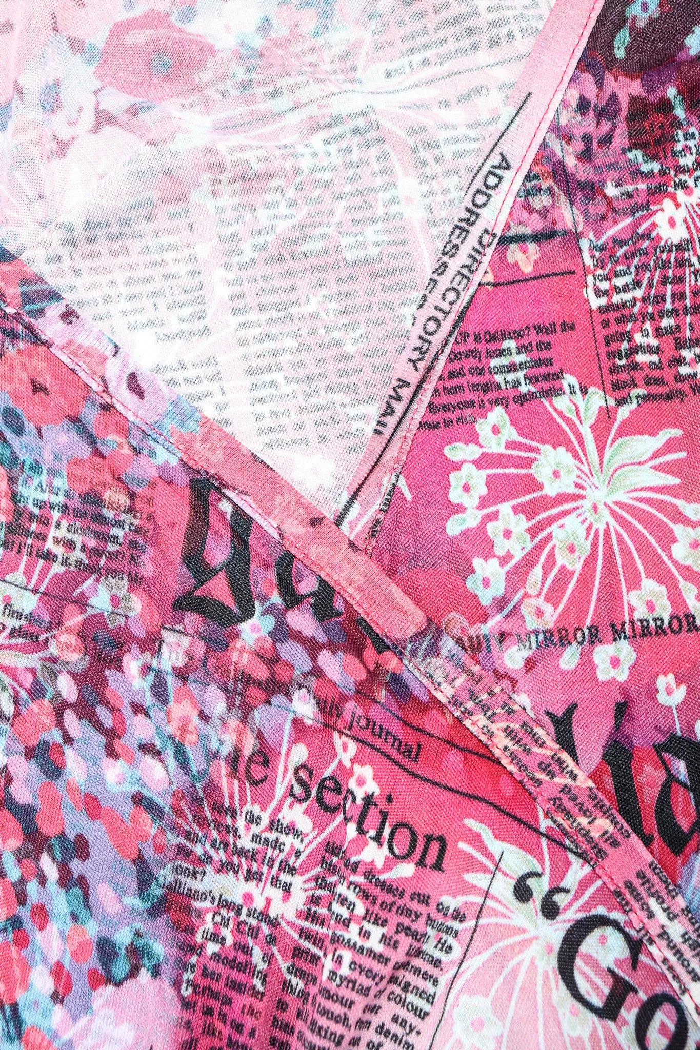 Floral Newspaper Print Dress