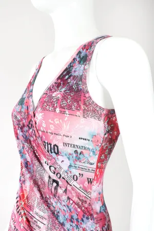 Floral Newspaper Print Dress