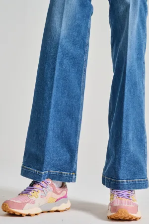 Flower Mountain Sneakers Suede Fabric Checked Rosa Donna