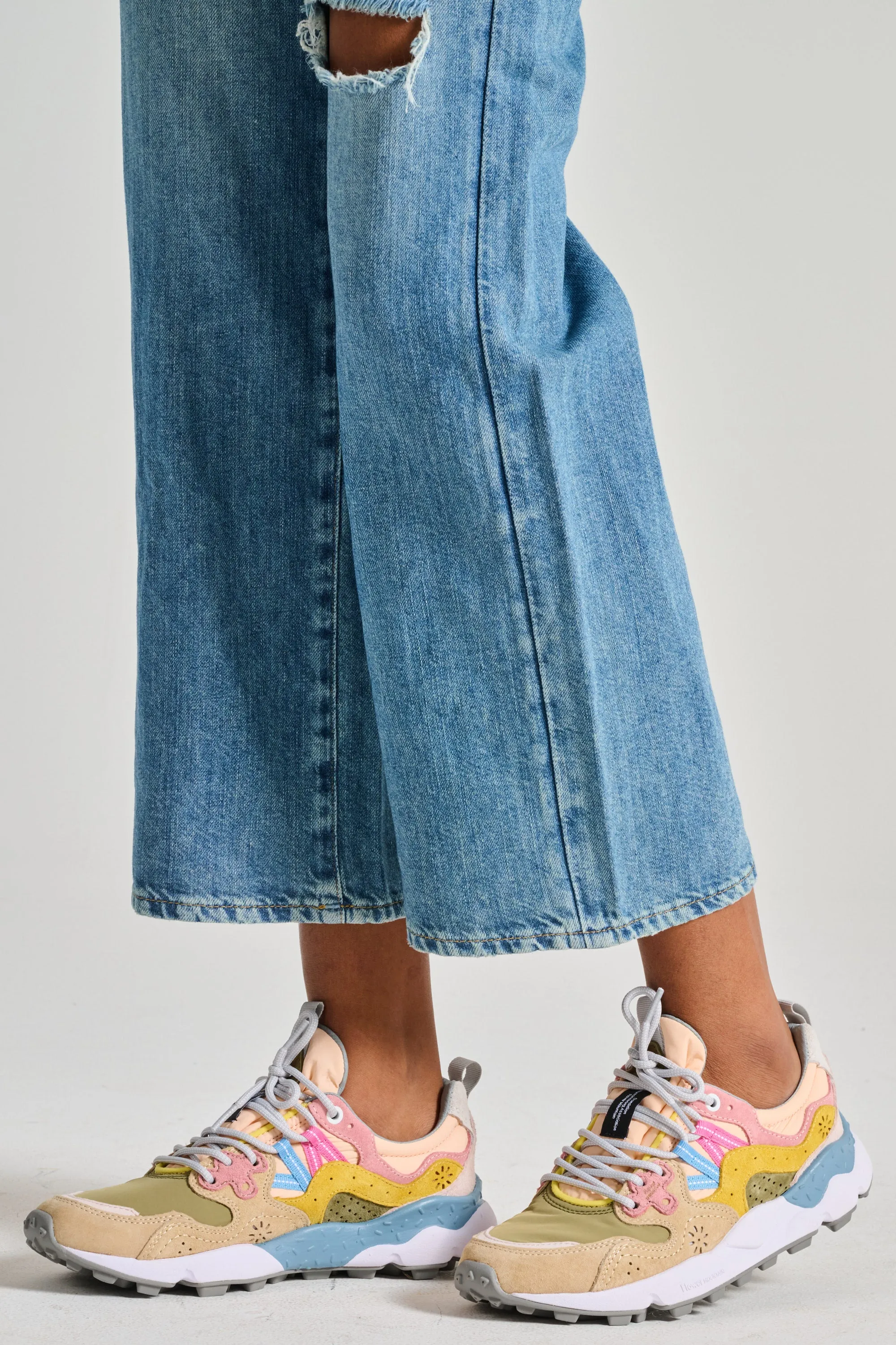 Flower Mountain Sneakers Suede Nylon Rosa Donna