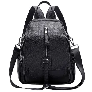 Genuine Leather Convertible Backpack Purse