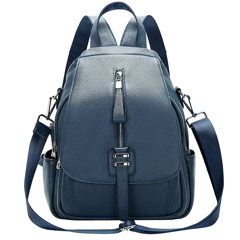 Genuine Leather Convertible Backpack Purse