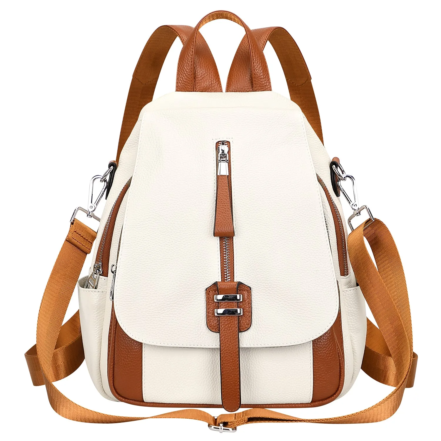 Genuine Leather Convertible Backpack Purse