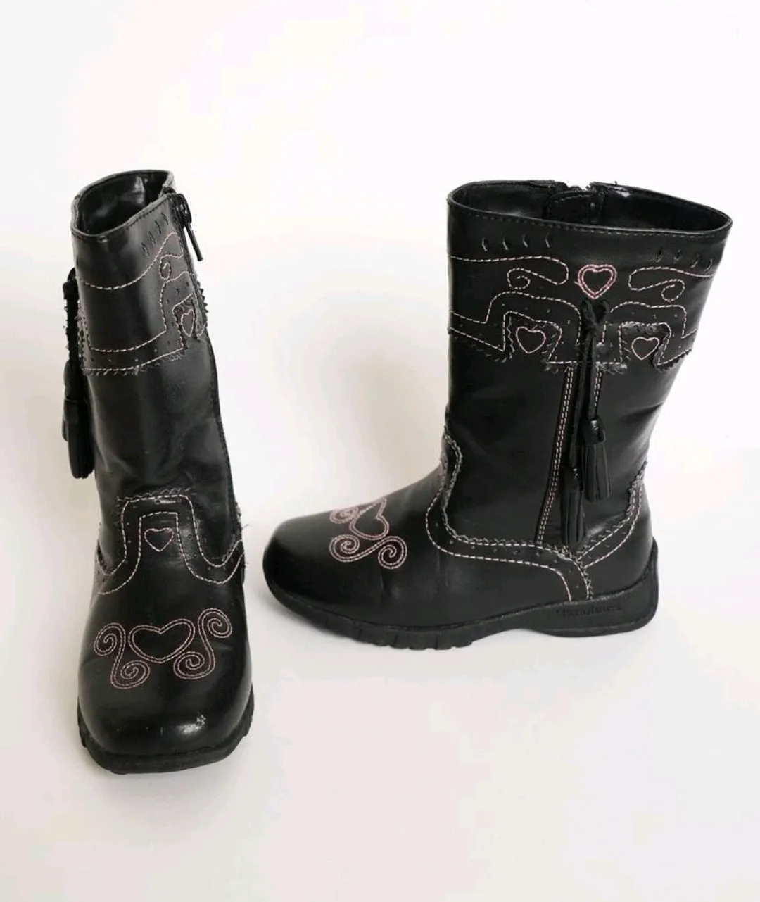 GIRL SIZE 8.5 TODDLER - SOMETHiN' Else By SKECHERS, Black Mid-Calf Boots VGUC B20