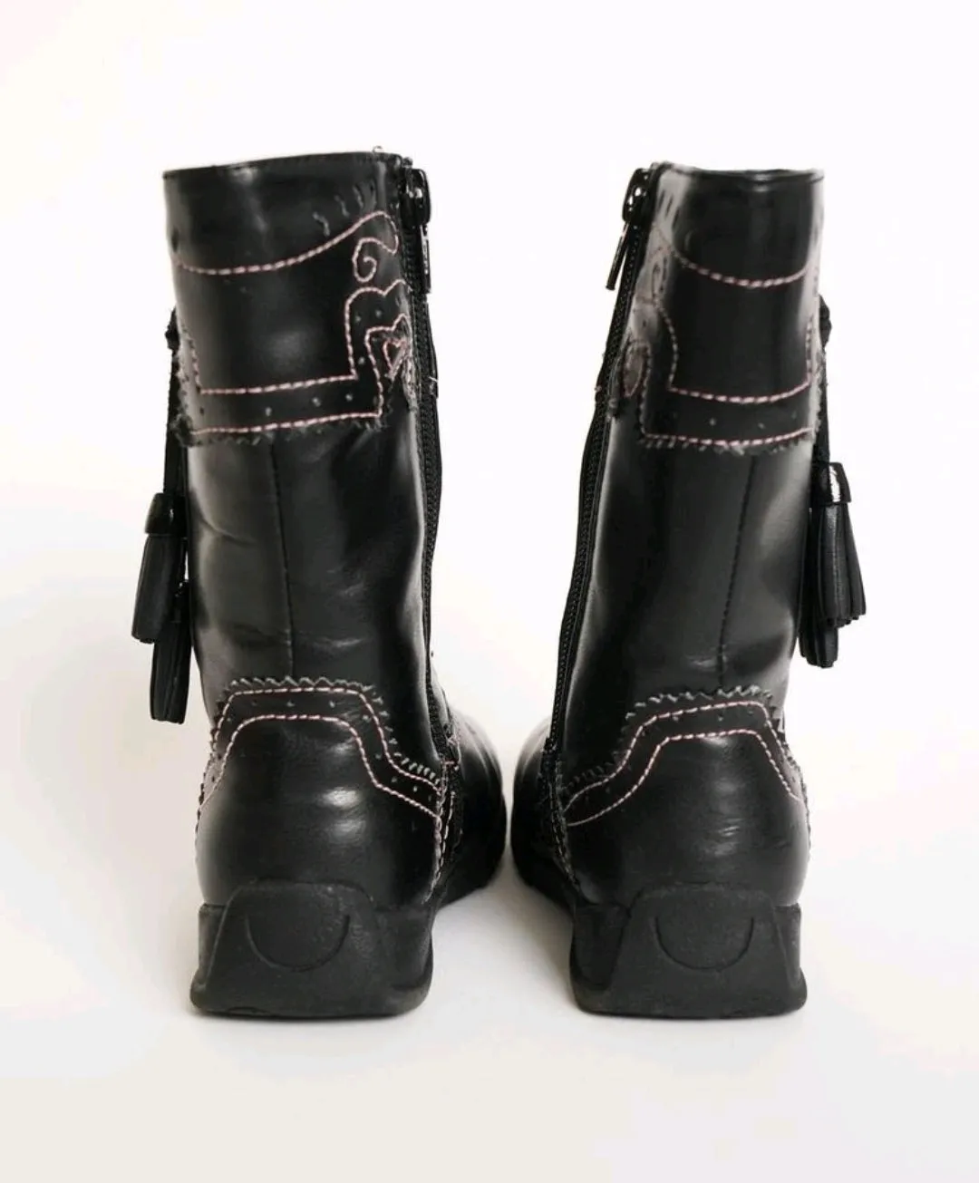 GIRL SIZE 8.5 TODDLER - SOMETHiN' Else By SKECHERS, Black Mid-Calf Boots VGUC B20
