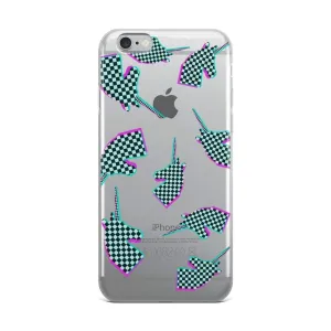 Glitchy Checker Unicorn iPhone Case