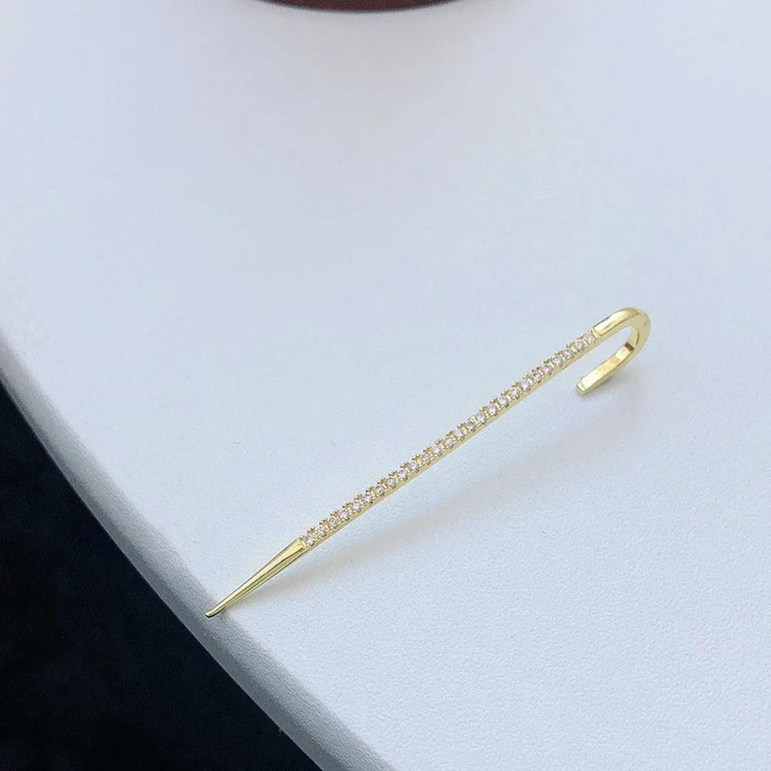 Gold Plated Zircon line Korean Earcuff