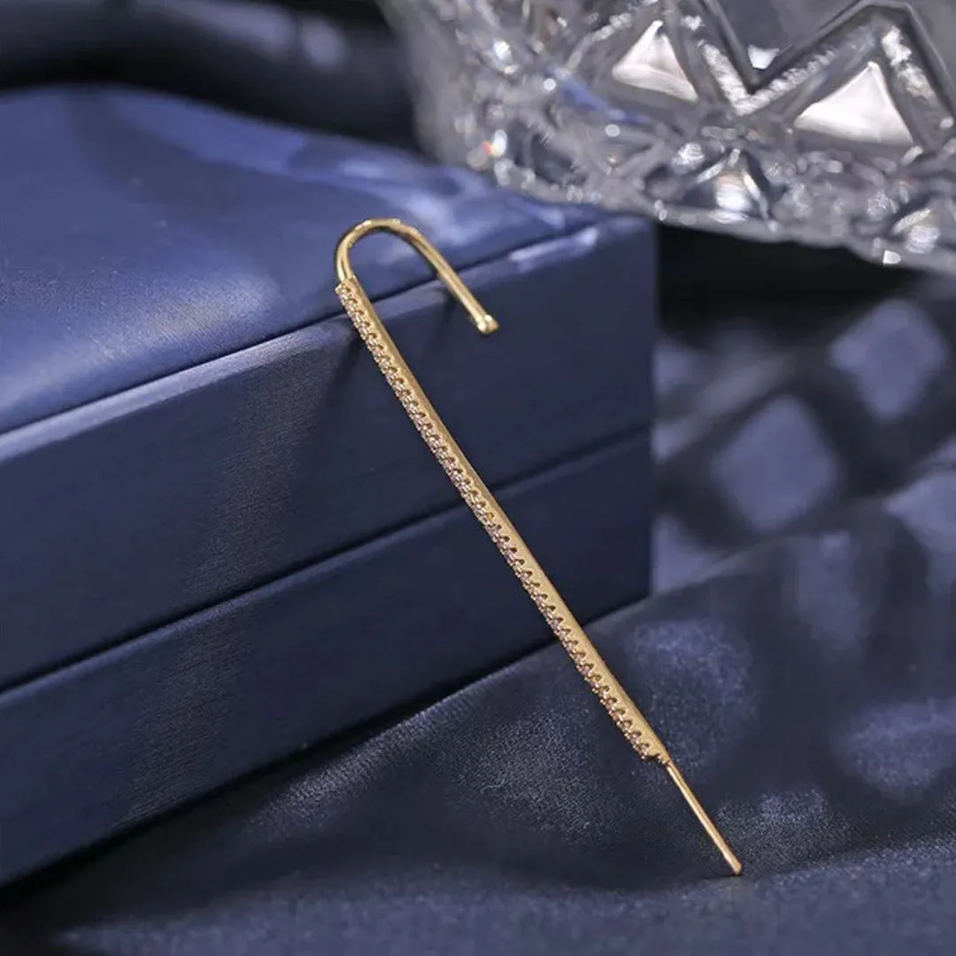 Gold Plated Zircon line Korean Earcuff