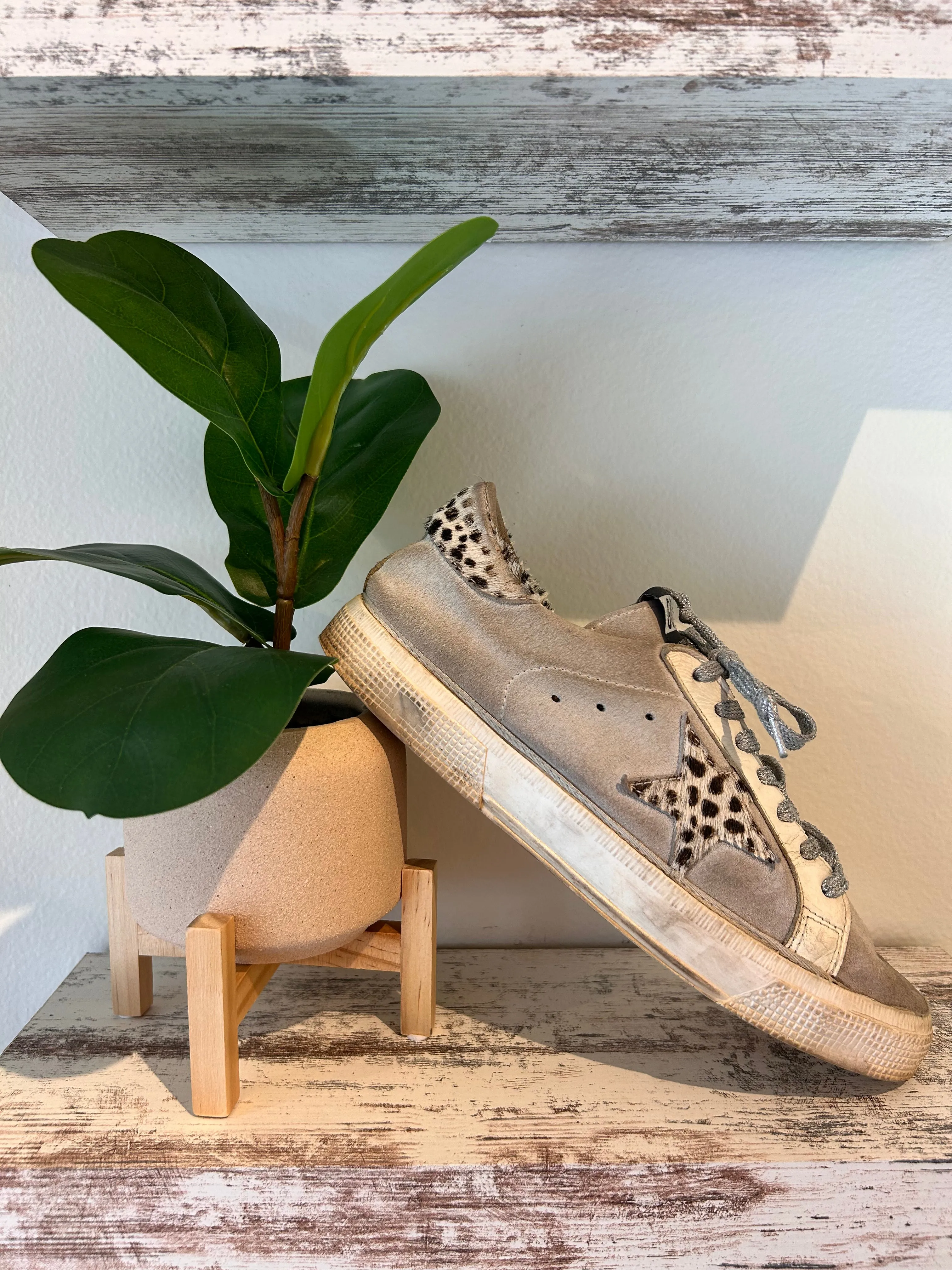 Golden Goose Shoes, May Sneakers with Suede & Ponyhair (size 40)
