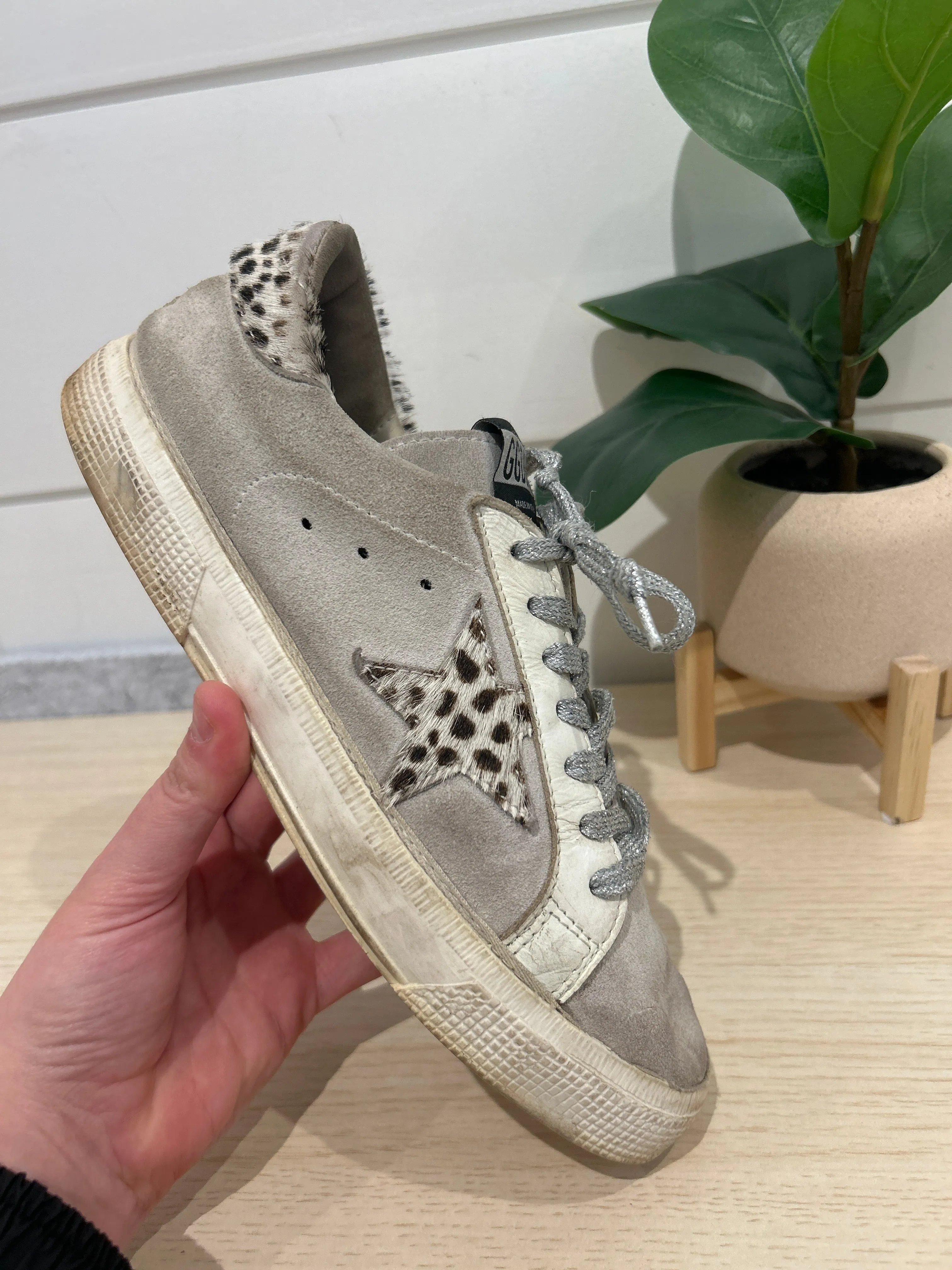 Golden Goose Shoes, May Sneakers with Suede & Ponyhair (size 40)