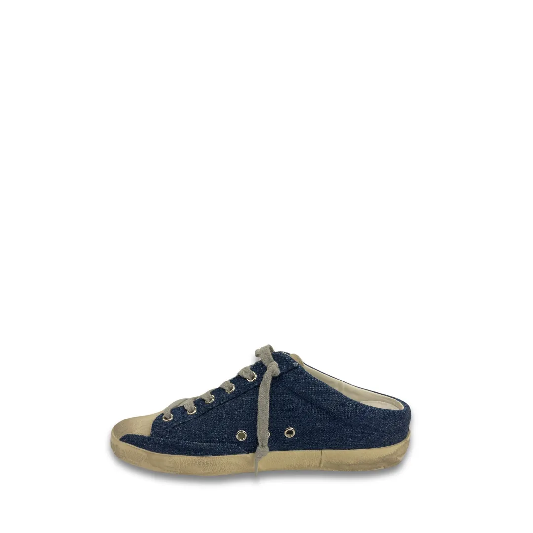 Golden Goose Superstar Denim Slide Sneakers - Size 39