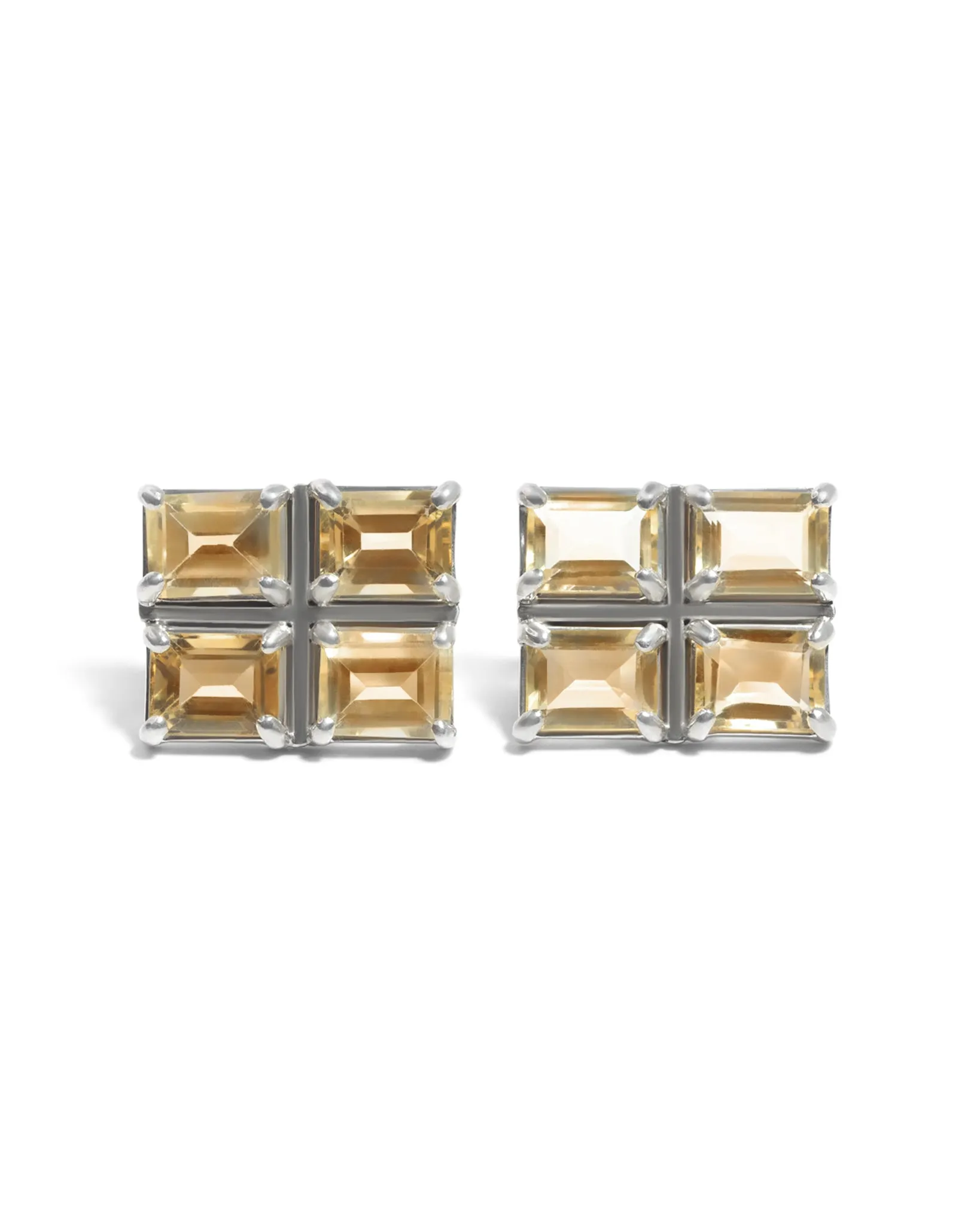 Grid Studs in Citrine