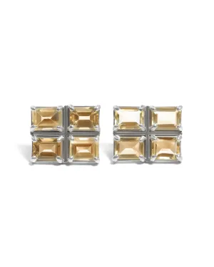 Grid Studs in Citrine