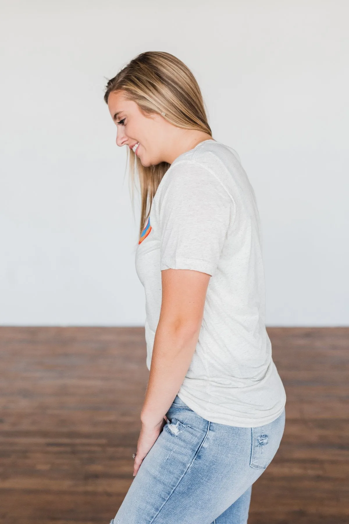 Groovy "Mama" Graphic Tee- Light Heathered Oatmeal