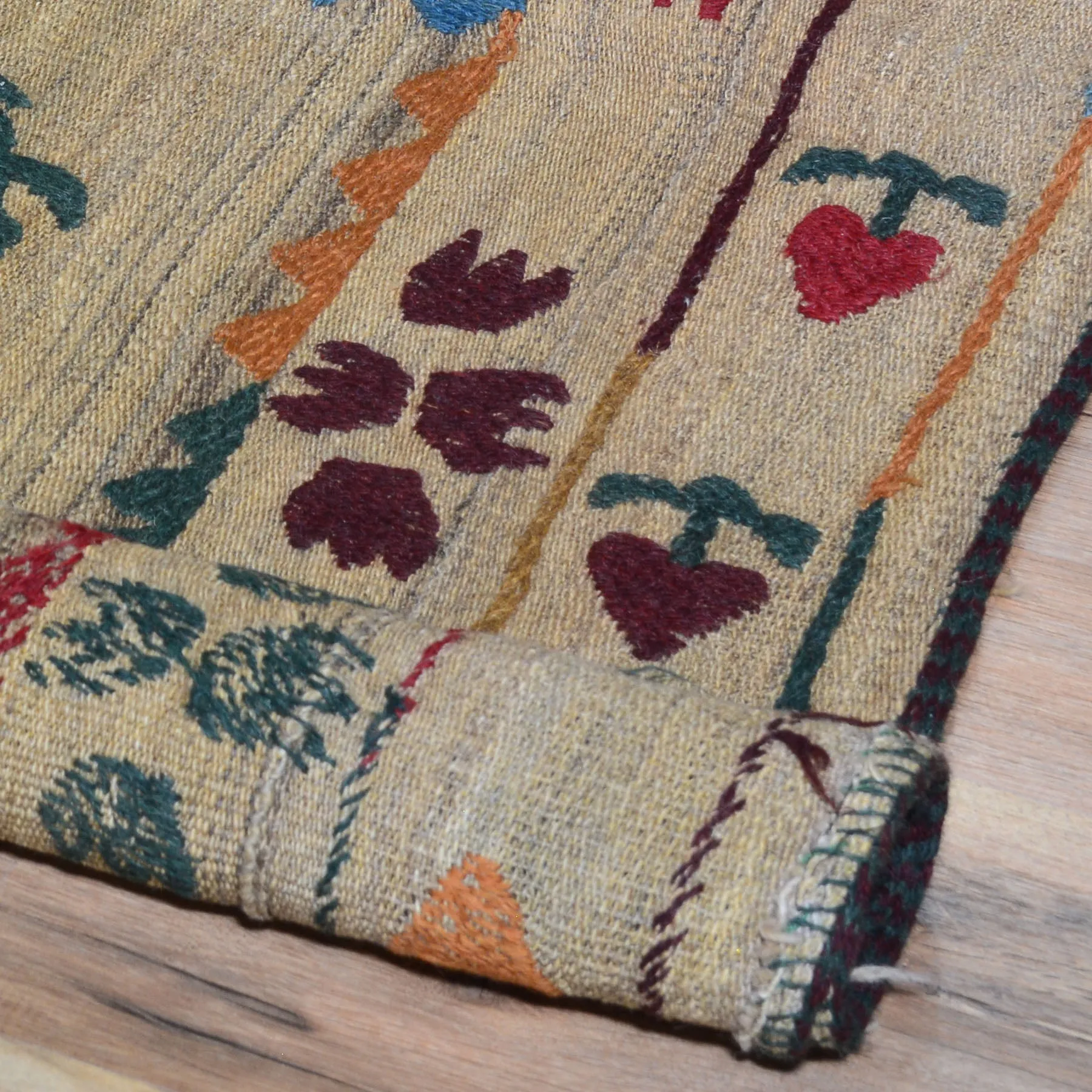 Hand-Woven Afghan Suzani Wall Hanging Tribal Wool (Size 2.7 X 6.4) Cwral-7524
