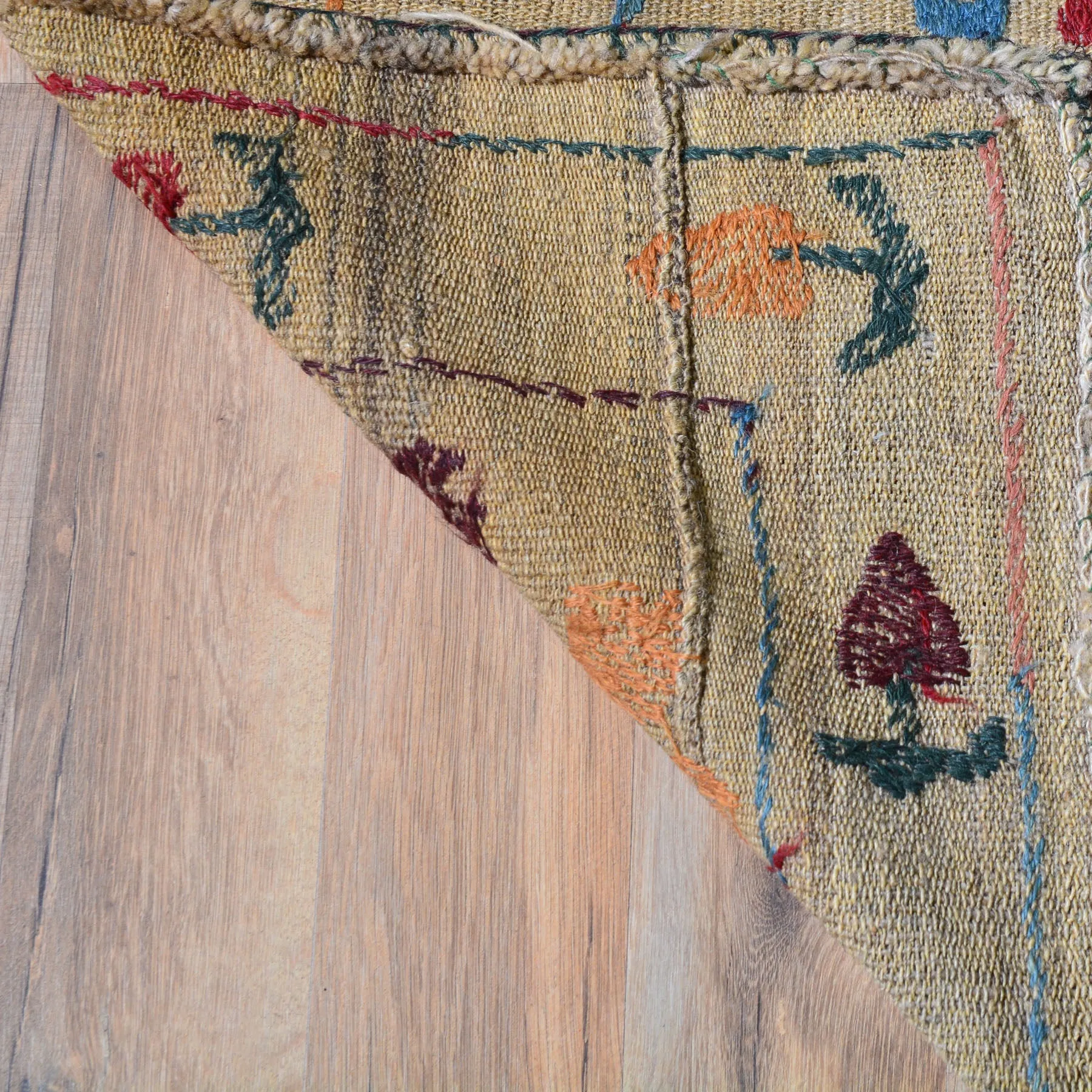 Hand-Woven Afghan Suzani Wall Hanging Tribal Wool (Size 2.7 X 6.4) Cwral-7524