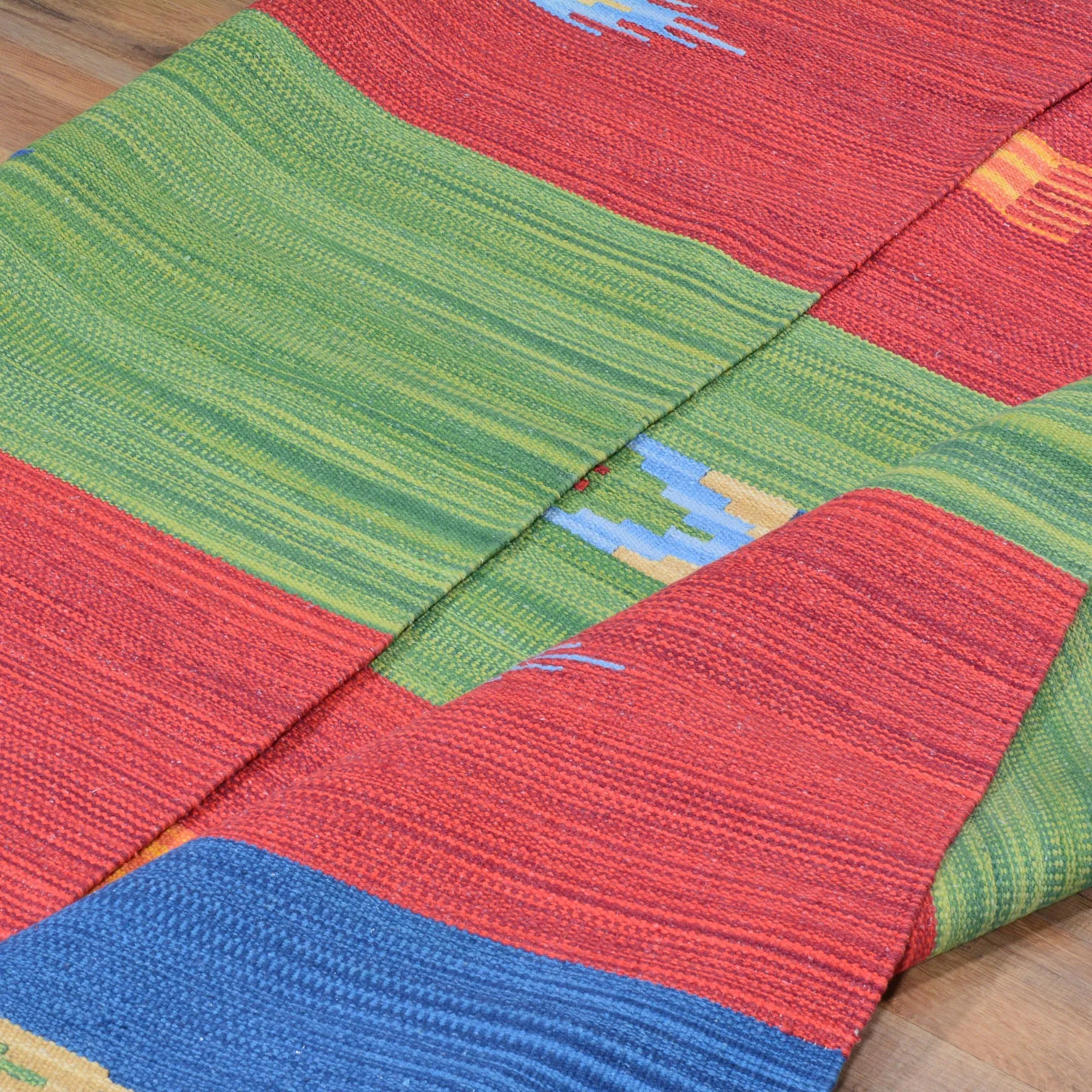 Hand-Woven Reversible Cotton Dhurrie Kilim Southwestern Design Rug (Size 6.0 X 9.0) Brral-4110