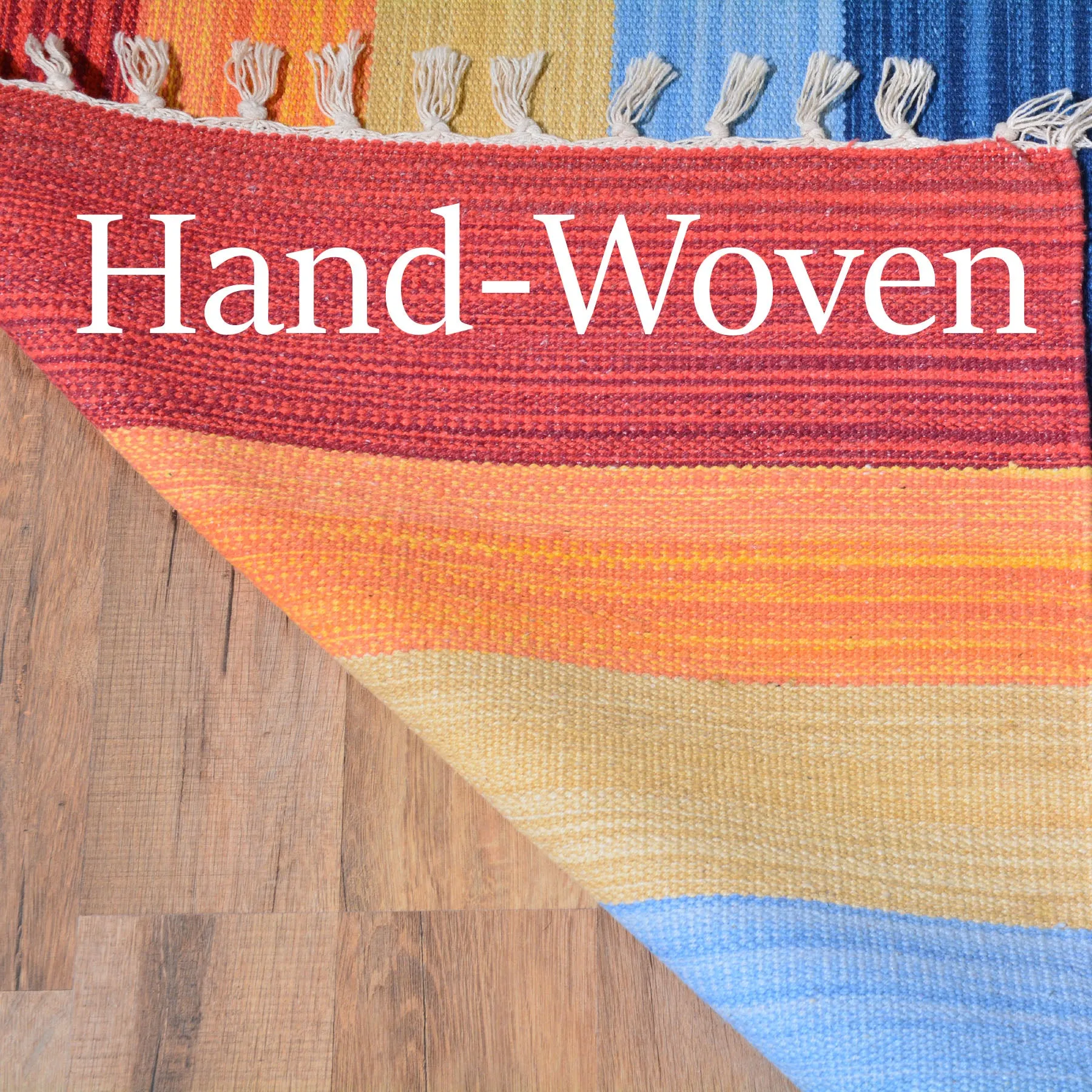 Hand-Woven Reversible Cotton Dhurrie Kilim Southwestern Design Rug (Size 6.0 X 9.0) Brral-4110