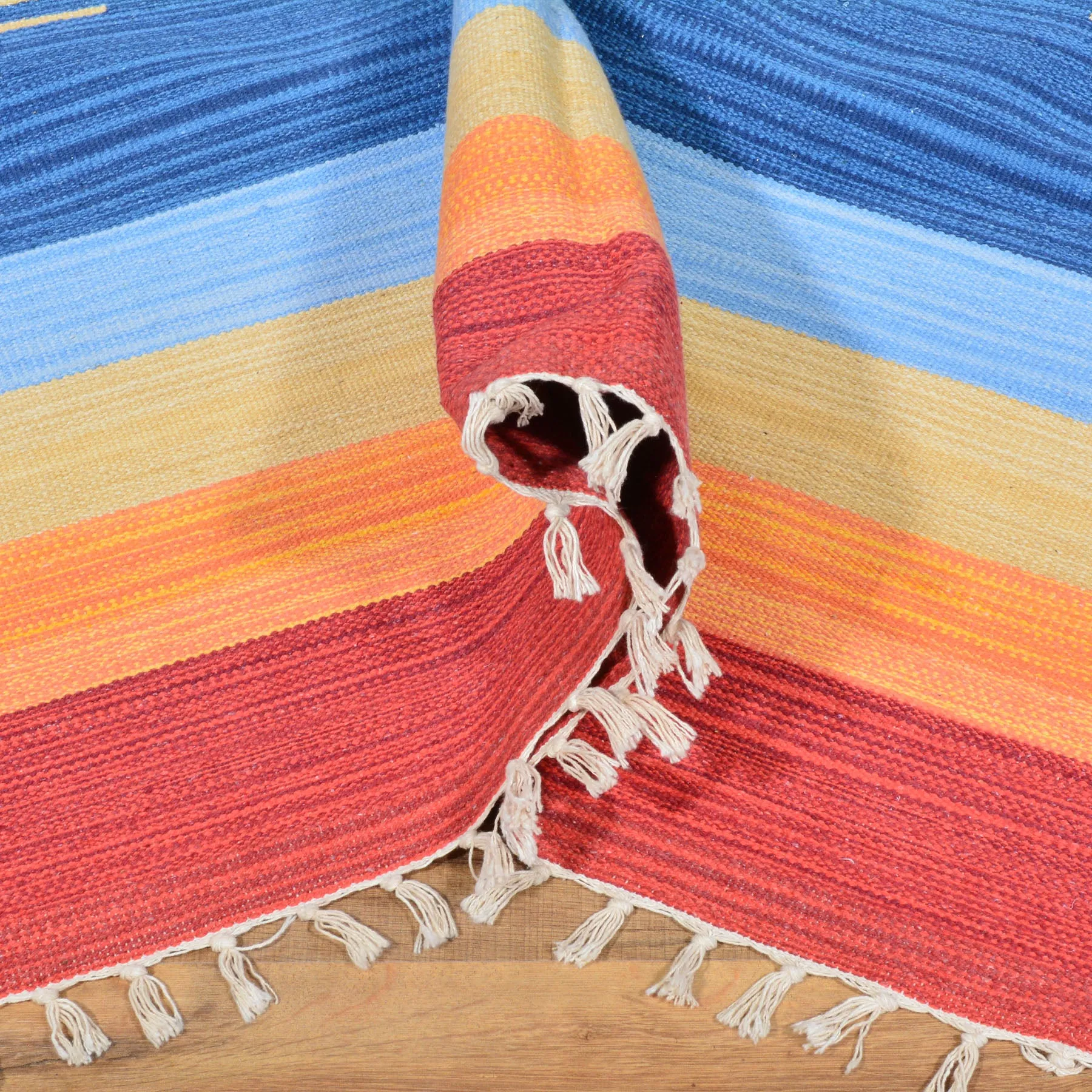 Hand-Woven Reversible Cotton Dhurrie Kilim Southwestern Design Rug (Size 6.0 X 9.0) Brral-4110
