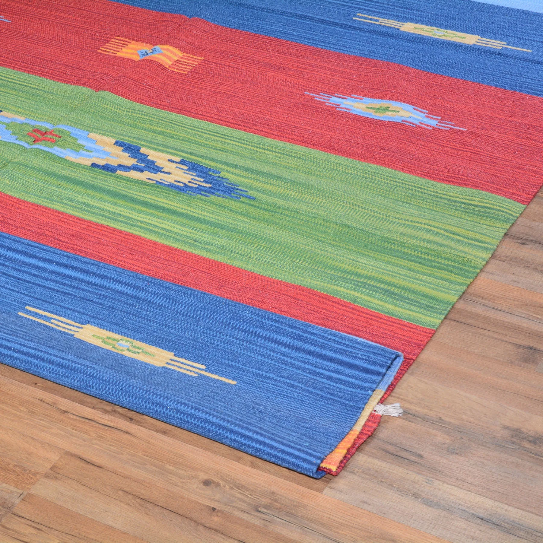 Hand-Woven Reversible Cotton Dhurrie Kilim Southwestern Design Rug (Size 6.0 X 9.0) Brral-4110