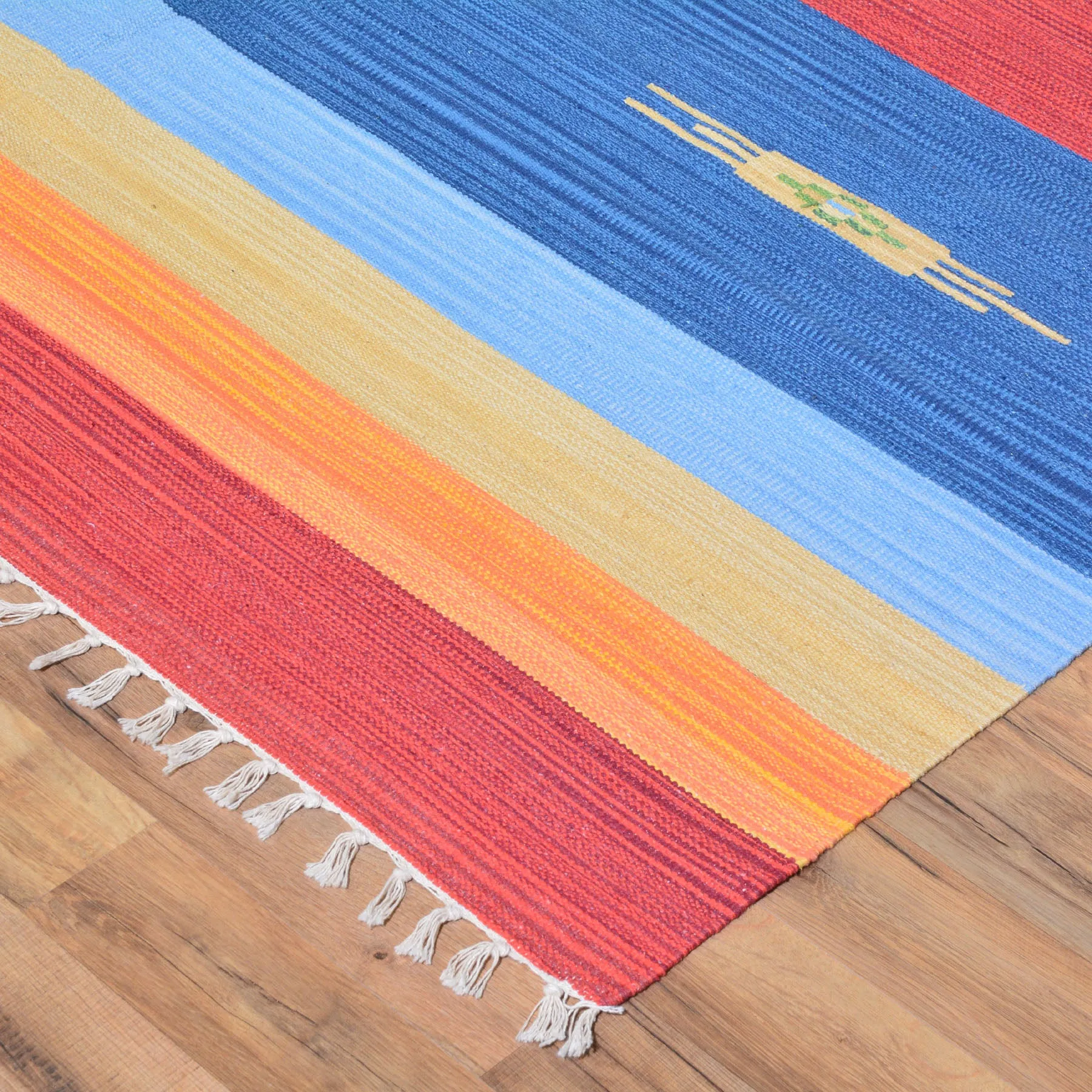 Hand-Woven Reversible Cotton Dhurrie Kilim Southwestern Design Rug (Size 6.0 X 9.0) Brral-4110