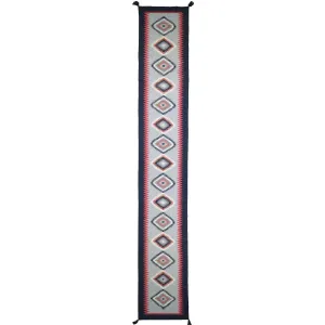 Hand-Woven Reversible Southwestern Design Handmade Wool Kilim (Size 2.6 X 15.7) Cwral-10992