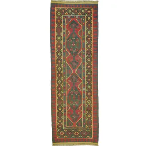 Hand-Woven Tribal Turkish Reversible Wool Oriental Kilim Rug (Size 3.1 X 8.10) Cwral-10257