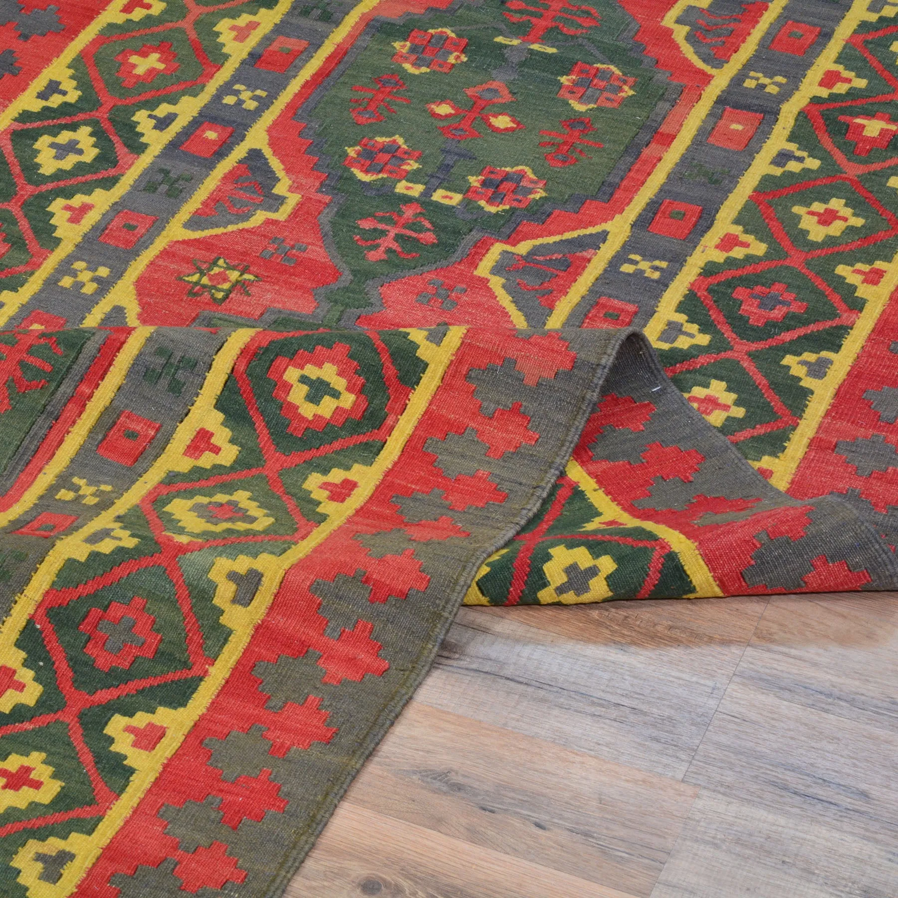 Hand-Woven Tribal Turkish Reversible Wool Oriental Kilim Rug (Size 3.1 X 8.10) Cwral-10257