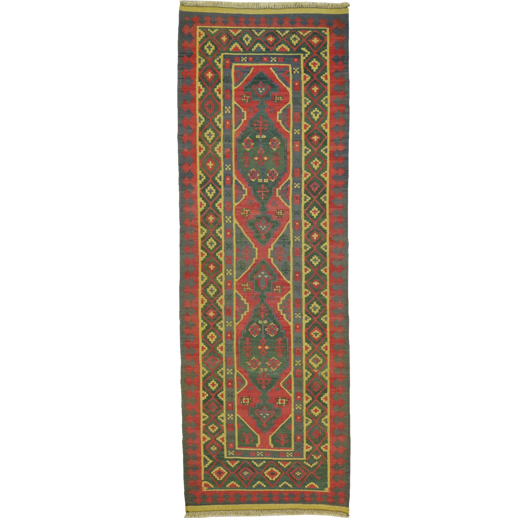 Hand-Woven Tribal Turkish Reversible Wool Oriental Kilim Rug (Size 3.1 X 8.10) Cwral-10257
