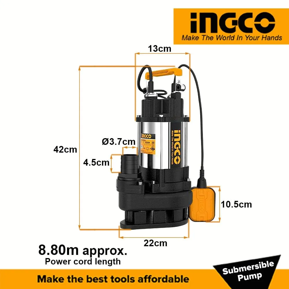 Ingco Submersible Sewage Water Pump 1HP - SPDS7508