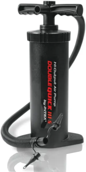 Intex Double Quick III S Hand Pump, 14 1/2 in (37cm), includes 3 interconnecting nozzles with hoses to inflate or deflate different types of inflatables