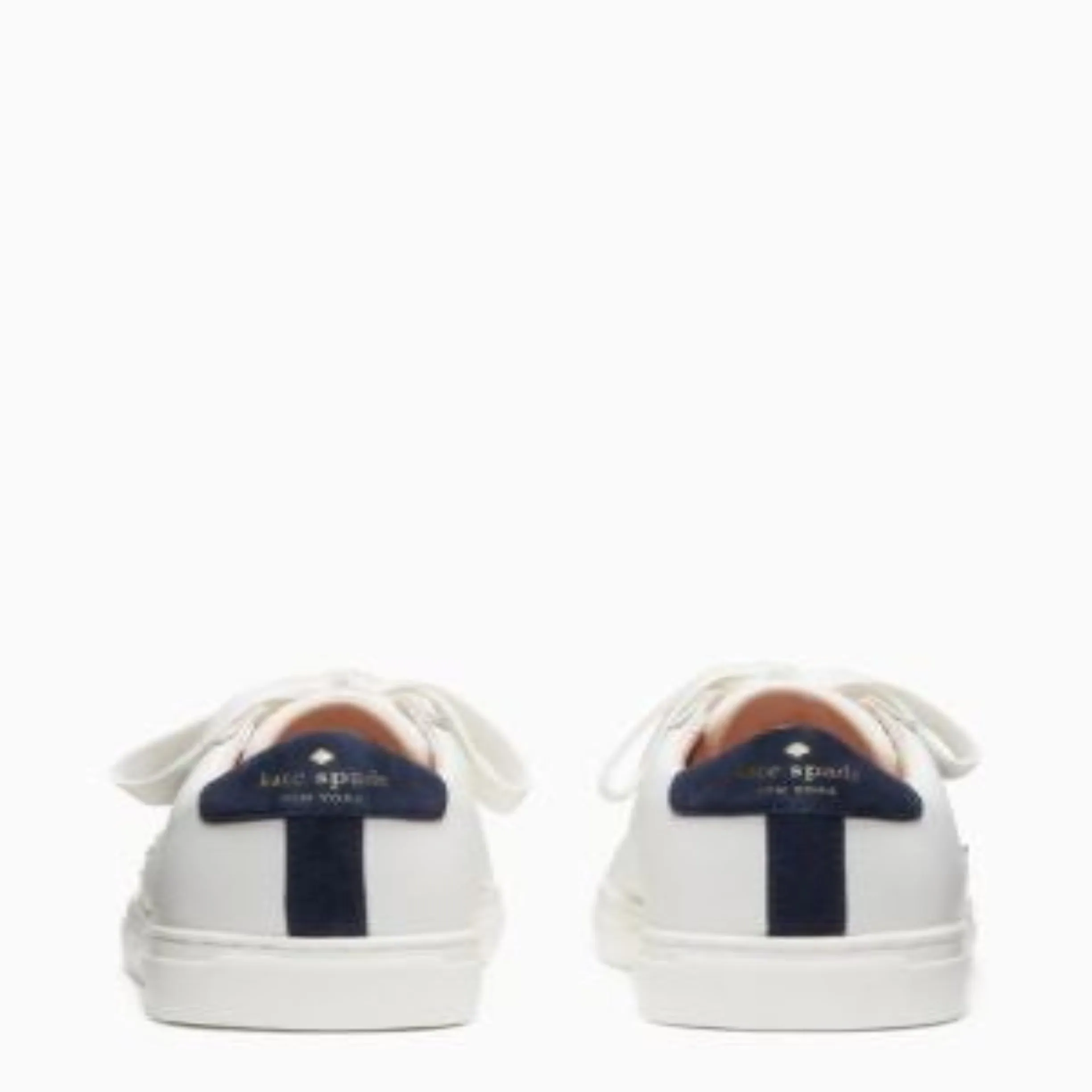 KATE SPADE NEW YORK White/Blazer Blue Fez Action Nappa Calf Sneakers Size 7.5 B NWB