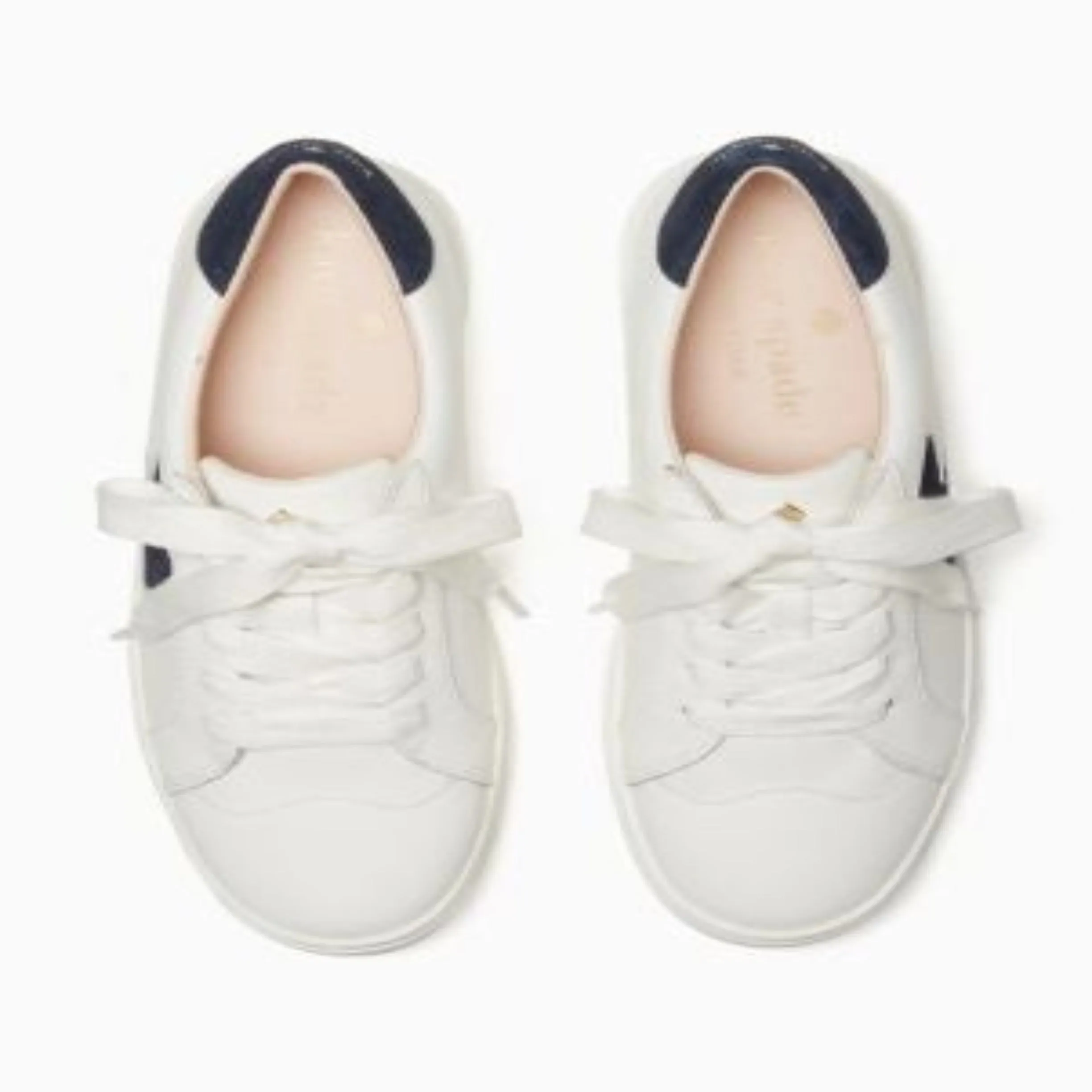 KATE SPADE NEW YORK White/Blazer Blue Fez Action Nappa Calf Sneakers Size 7.5 B NWB