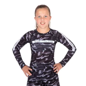 Kids Rival Black & Camo Long Sleeve Rash Guard