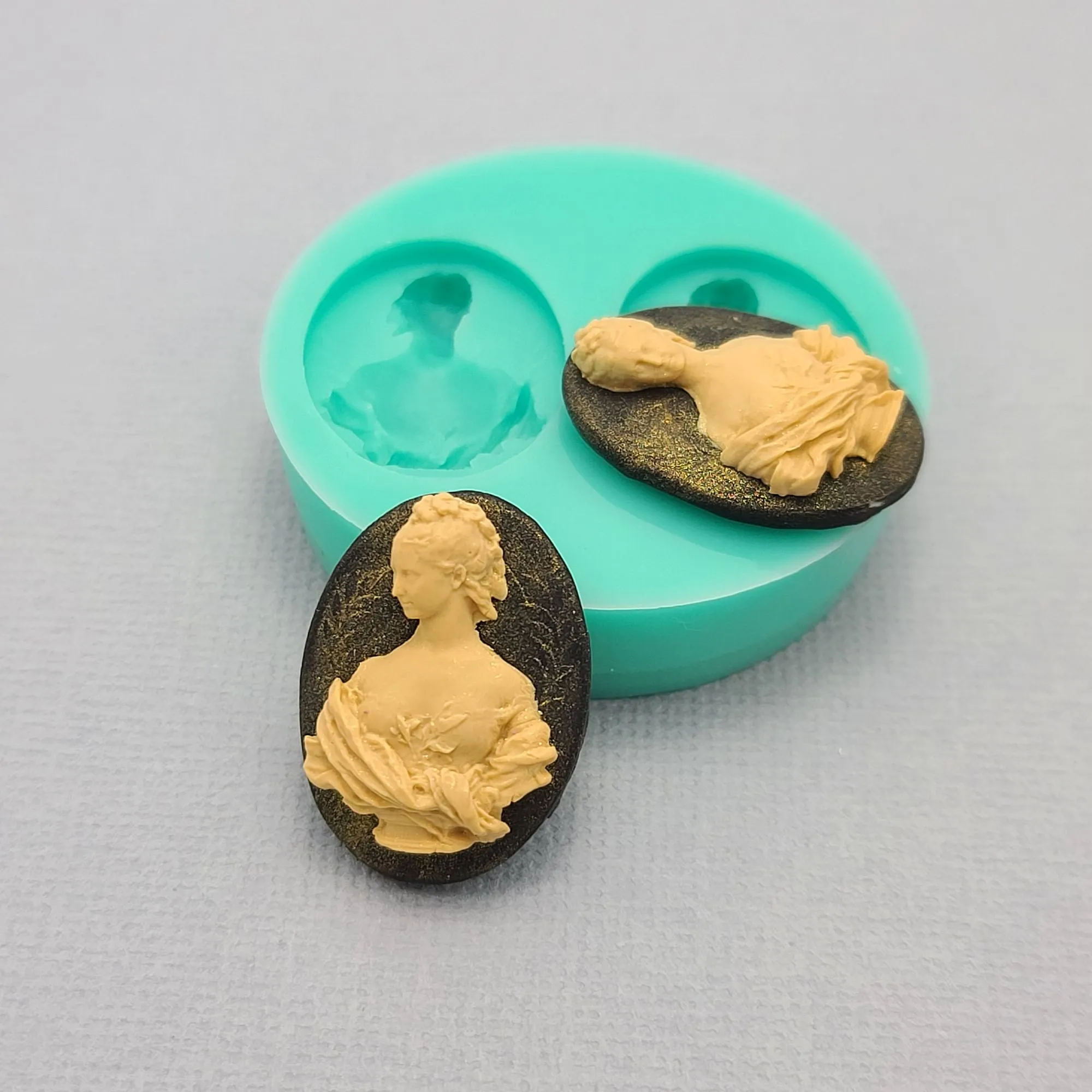 Lady Bust 2 Cameos Flexible Silicone Mould for Crafts, Jewelry, Resin,  Polymer Clay.