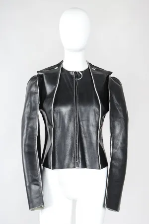 Leather Flat Pattern Jacket