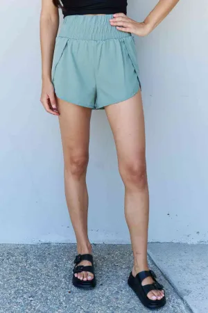 Lisa Stay Active High Waistband Active Shorts in Pastel Blue
